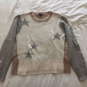 Splendid Star Pattern Sweater - Cream and Gray